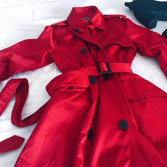 American Living red trench coat - Picture 5 of 13